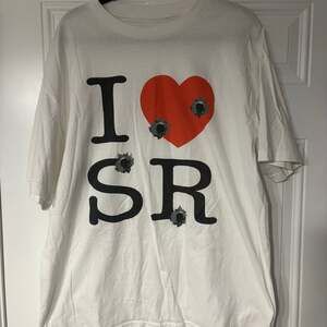 ‘I Heart SR' Bullet Hole Graphic T-Shirt, White, Size XL Superrradical
